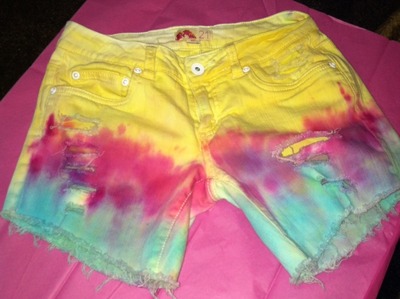Frayed/Dyed Denim shorts