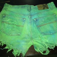 Frayed/Dyed Denim shorts - Thumbnail 3