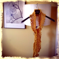 Frilled yellow scarf