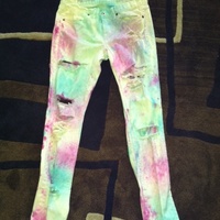 Frayed/Dyed denim jeans - Thumbnail 3