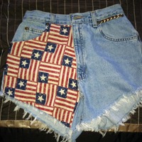 Frayed/Studded/Printed Denim - Thumbnail 1