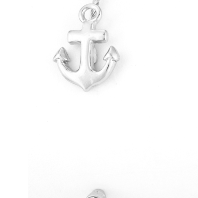 Anchor cuff bracelet in silver