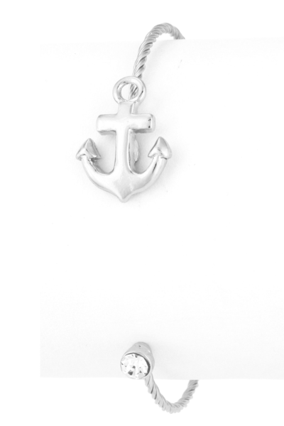 Anchor Cuff Bracelet in Silver