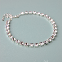 Wedding Necklace In Swarovski Clear Crystal By Luxe in Bloom - Thumbnail 1