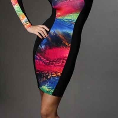 Color sided front and back dress