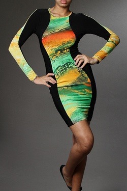 Color sided front and back dress 