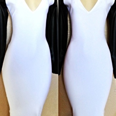 Black sleeve white dress - Thumbnail 5