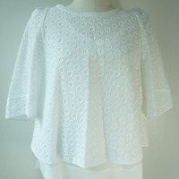 White eyelet bolero with chiffon slip - Thumbnail 1