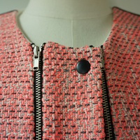 Neon orange collarless jacket - Thumbnail 3