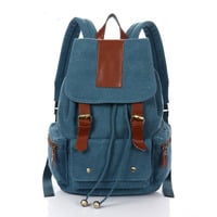 Vintage Nice Canvas with leather Backpack - Thumbnail 2