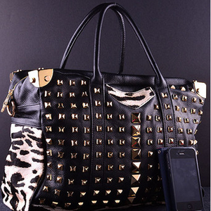 RockStar Studded Genuine Leather Handbag