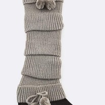 FUR BALL LEG WARMER-light grey 