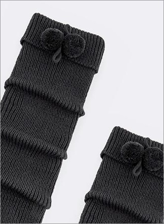 FUR BALL LEG WARMER-black 