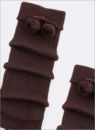 FUR BALL LEG WARMER-brown
