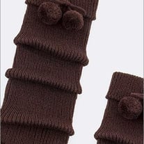 FUR BALL LEG WARMER-brown