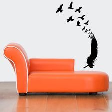 Wall decor vinyl sticker room decal art design mural feather flock of birds