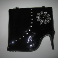 Black Stilleto Shoe Shoulder Handbag - Thumbnail 1