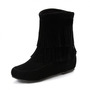 Womens Popular Tassel Short Boots - Thumbnail 1