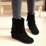 Womens Popular Tassel Short Boots - Thumbnail 4