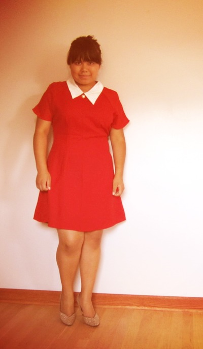White Collar Red Dress