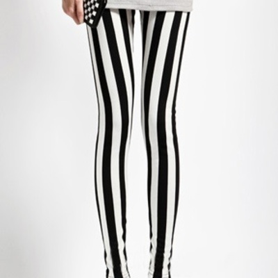Striped slimming leggings