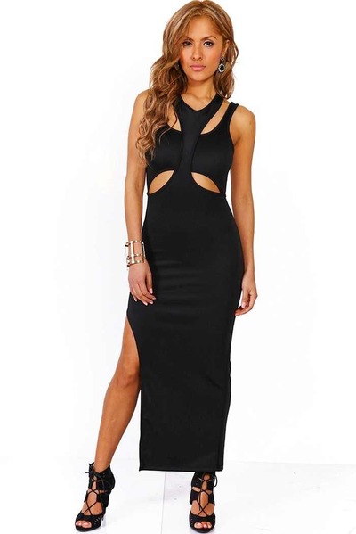 Black open front Maxi dress