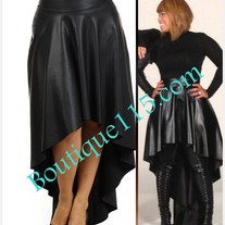 Plus size Ombre hi lo skirt Leather Dress Jumpsuit Fur Vest 