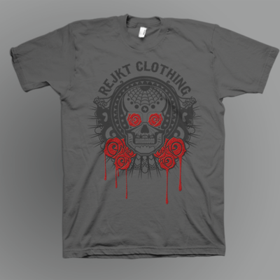 Blood roses on charcoal crewneck - Thumbnail 5