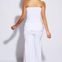 Peplum High Split Jumpsuit - White-3