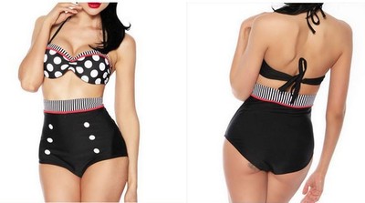 Vintage Pin Up High Waist Bikini Set