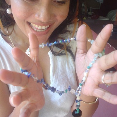 Communication crystal healing necklace