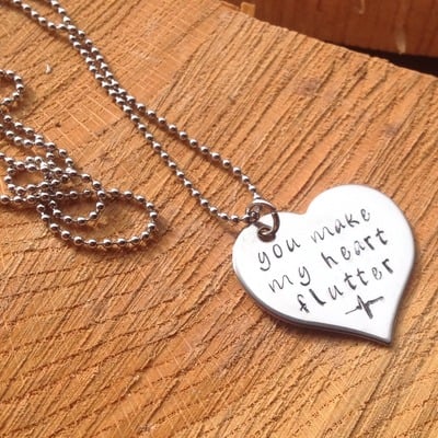 Heart flutter necklace