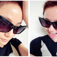 Cat Eye Dark Sun Glasses - Thumbnail 2