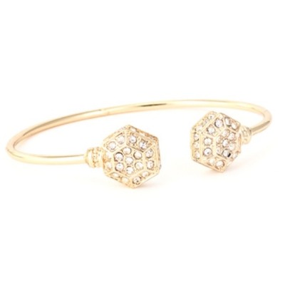 Pave hexagon cuff