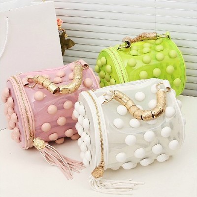 Button tassel zipper pillow jelly handbags 