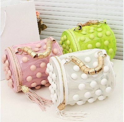 Button Tassel Zipper Pillow Jelly Handbags 