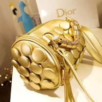 Button Tassel Zipper Pillow Jelly Handbags  - Thumbnail 1