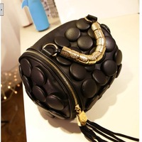 Button Tassel Zipper Pillow Jelly Handbags  - Thumbnail 2