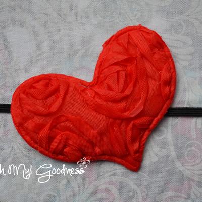 Red rose heart headband