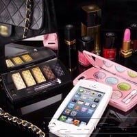 3D Mirror Eye Shadow Dressing Case Mirror Cover for iPhone 5 5S 4 4S  - Thumbnail 1