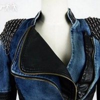 MOTORCYCLE DENIM JACKET COAT - Thumbnail 1