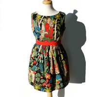 Frida Kahlo Dress/ Vintage Inspired/ 50s Inspired Frida Dress / Mexican / Rockabilly / Boho - Thumbnail 1