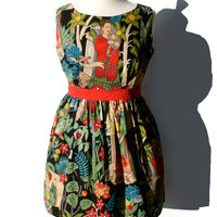 Frida Kahlo Dress/ Vintage Inspired/ 50s Inspired Frida Dress / Mexican / Rockabilly / Boho - Thumbnail 4