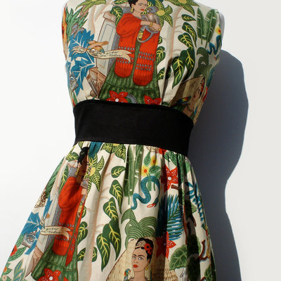 Frida kahlo dress/  vintage inspired/  50s inspired frida dress / mexican / rockabilly / boho