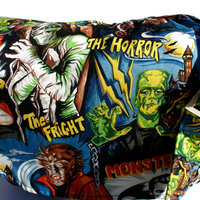 Messenger bag / Rockabilly Bag /Horror Movie Hollywood Monsters Dracula Frankenstein Large Messenger bag - Thumbnail 2
