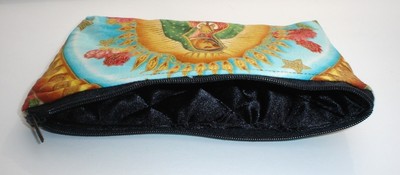 Mexican Virgin Mary Guadalupe wallet coin purse rockabilly- w/zipper Big enough 4 Make-up