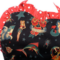 Apron Vintage Tattoo Art Polka Dot  Retro Inspired Full Apron FREE SHIPPING - Thumbnail 2