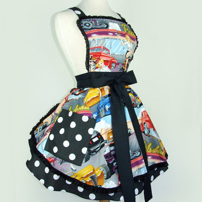 50s diner and hot rods apron