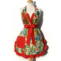 Apron Frida Kahlo Vintage Inspired Mexican Apron - Thumbnail 1