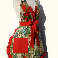 Apron Frida Kahlo Vintage Inspired Mexican Apron - Thumbnail 2